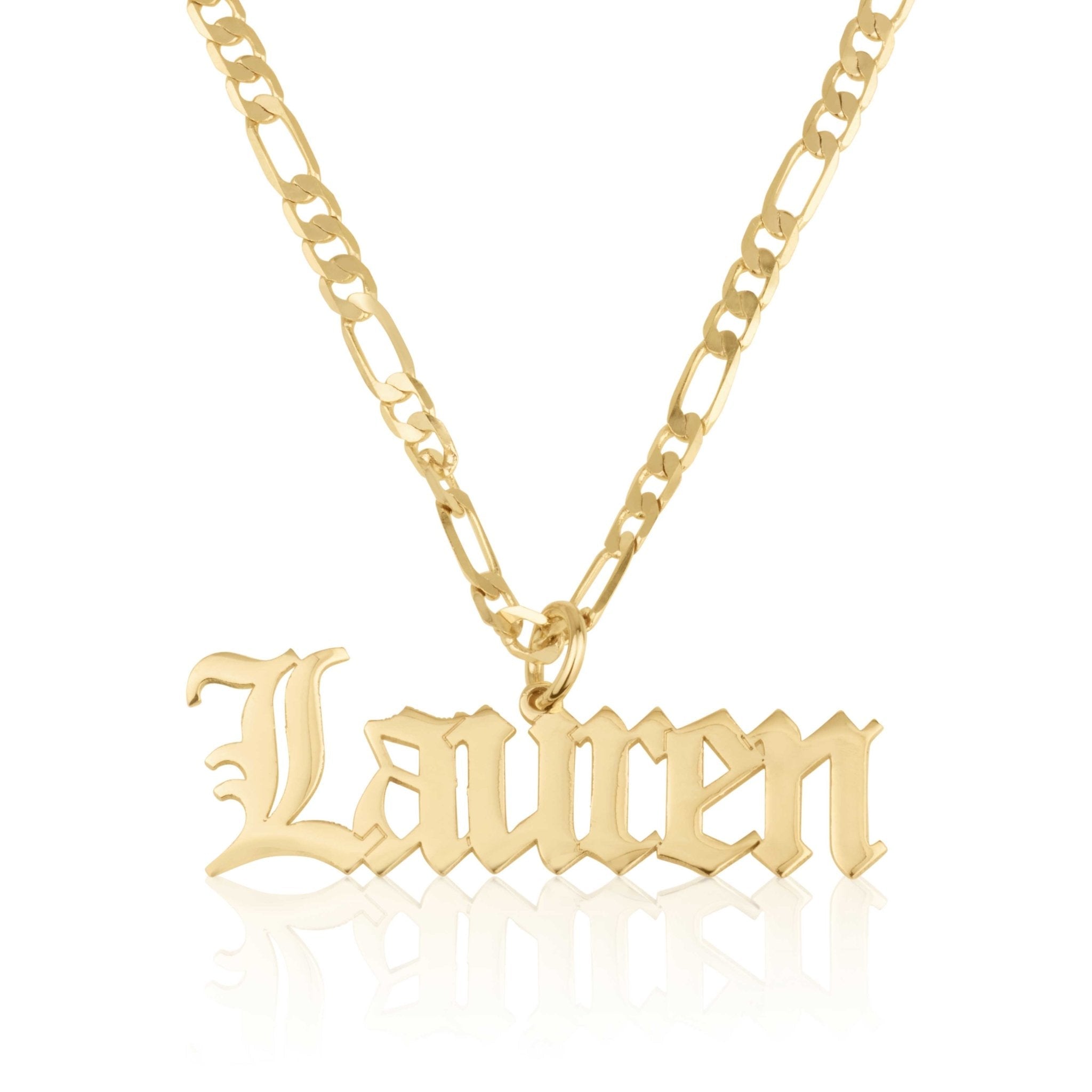Personalized Name Necklace With Figaro Chain La Vie Bien Personalized Name Necklace With Figaro Chain