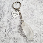 Personalized Raw Crystal Keychain Key Chain La Vie Bien Personalized Raw Crystal Keychain