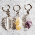 Personalized Raw Crystal Keychain Key Chain La Vie Bien Personalized Raw Crystal Keychain