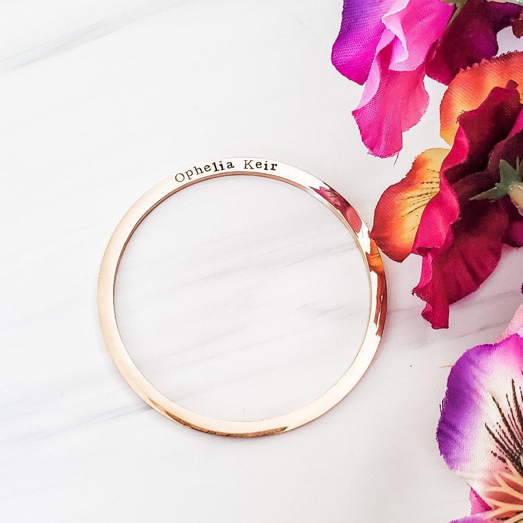 Personalized Stainless Steel Bangle Bracelet Stamped Bangles La Vie Bien Personalized Stainless Steel Bangle Bracelet