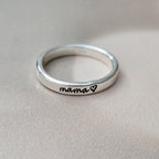Personalized Sterling Silver Mama Ring - Custom Name Stacking Ring Finger Rings La Vie Bien Personalized Sterling Silver Mama Ring - Custom Name Stacking Ring