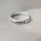 Personalized Sterling Silver Mama Ring - Custom Name Stacking Ring Finger Rings La Vie Bien Personalized Sterling Silver Mama Ring - Custom Name Stacking Ring