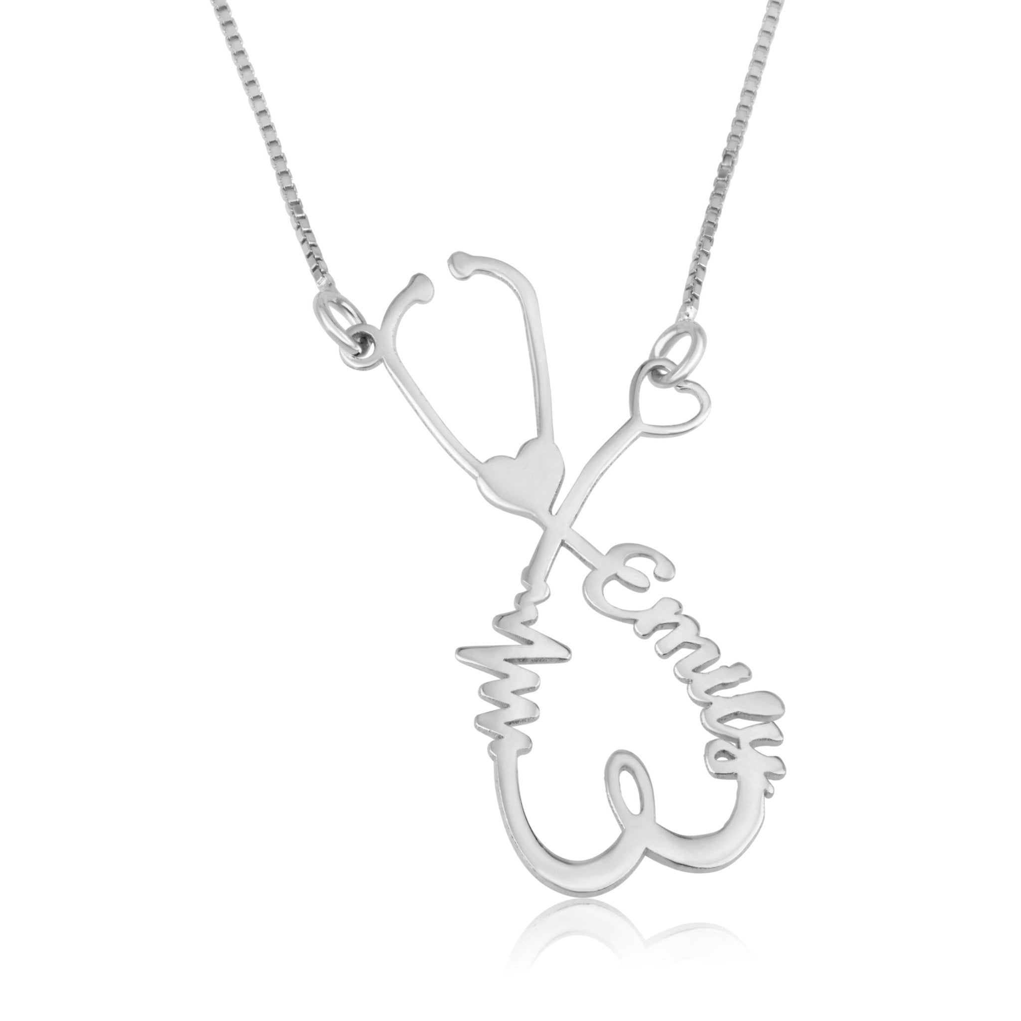 Personalized Stethoscope Necklace With Name And Heartbeat La Vie Bien Personalized Stethoscope Necklace With Name And Heartbeat