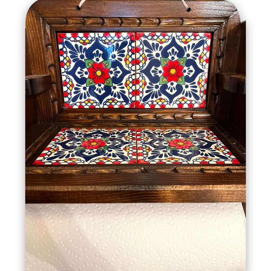 Personalized Talavera Wall Decor | Custom Paper Towel Holder Talavera Wall Art La Vie Bien Personalized Talavera Wall Decor | Custom Paper Towel Holder