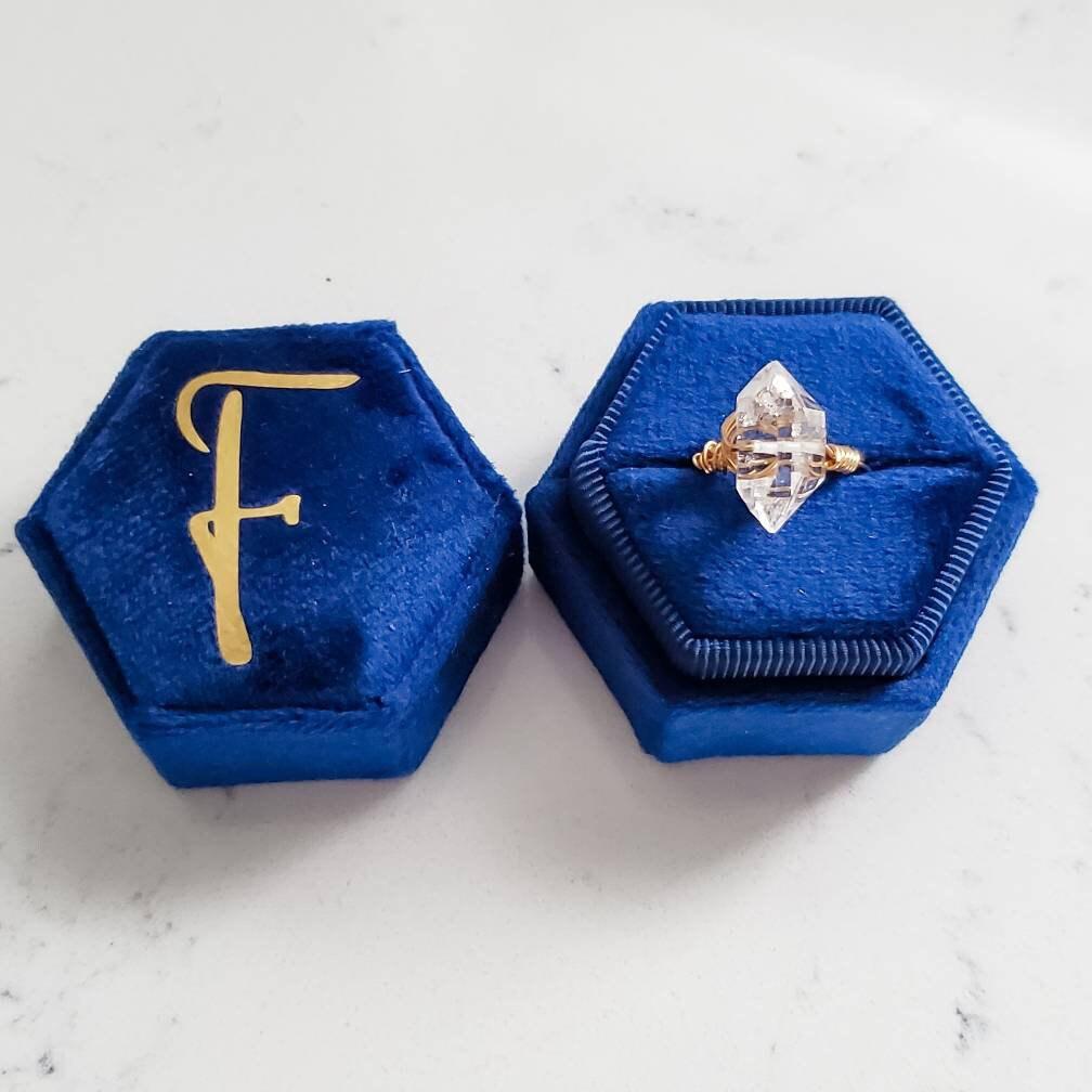 Personalized Velvet Ring Box Jewelry Holders La Vie Bien Personalized Velvet Ring Box