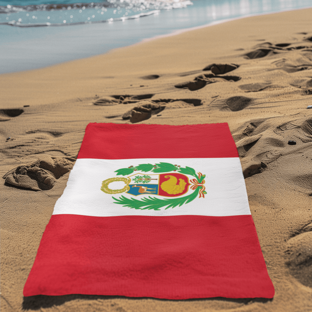 PERU Flag Beach Towel | Quality & Long Lasting - 2 Sizes | Peruvian Pride | Gift for Peruvians Home Decor La Vie Bien PERU Flag Beach Towel | Quality & Long Lasting - 2 Sizes | Peruvian Pride | Gift for Peruvians