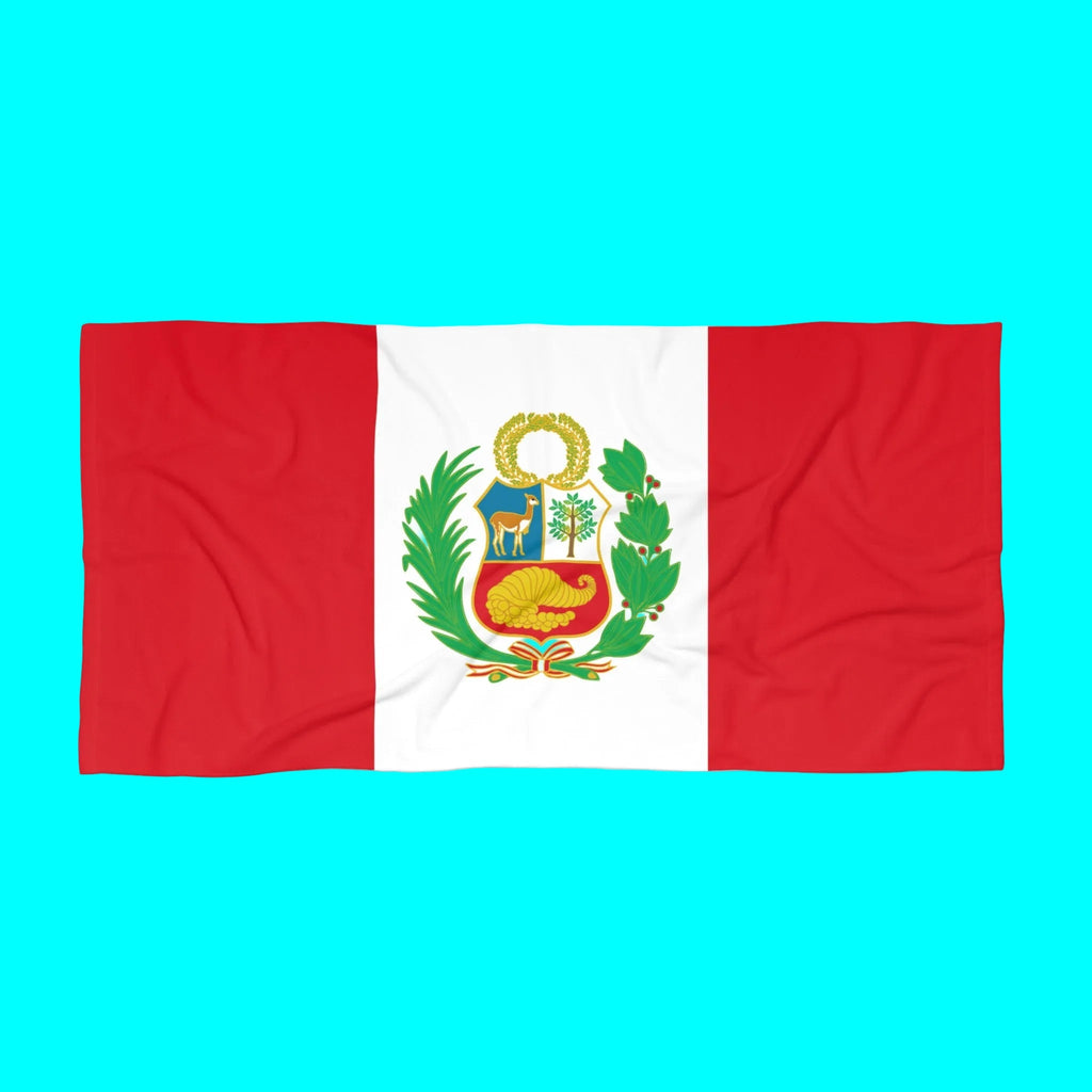 PERU Flag Beach Towel | Quality & Long Lasting - 2 Sizes | Peruvian Pride | Gift for Peruvians Home Decor La Vie Bien PERU Flag Beach Towel | Quality & Long Lasting - 2 Sizes | Peruvian Pride | Gift for Peruvians