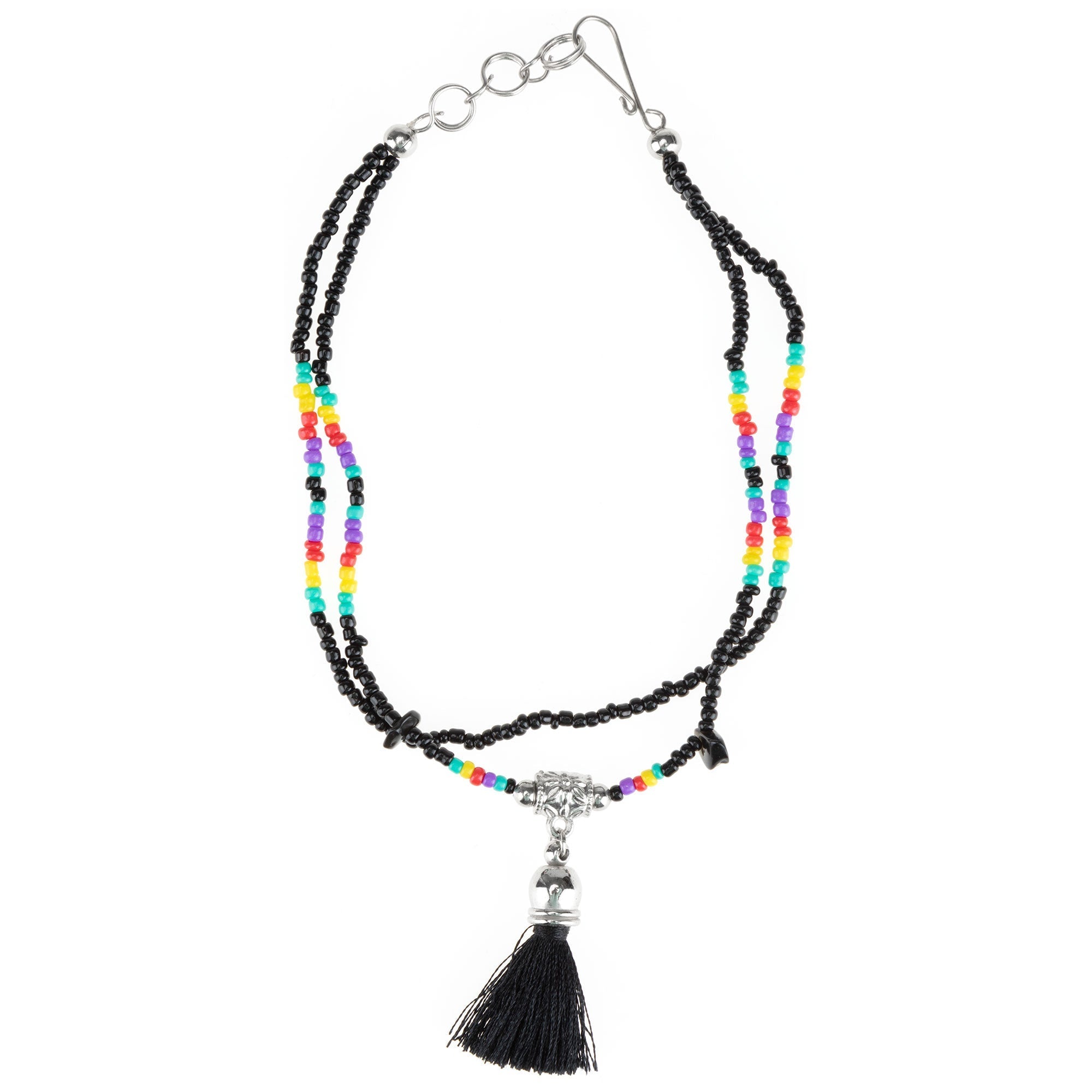 Peruvian Hand Beaded Tassel Anklet Anklets - Fashion La Vie Bien Peruvian Hand Beaded Tassel Anklet