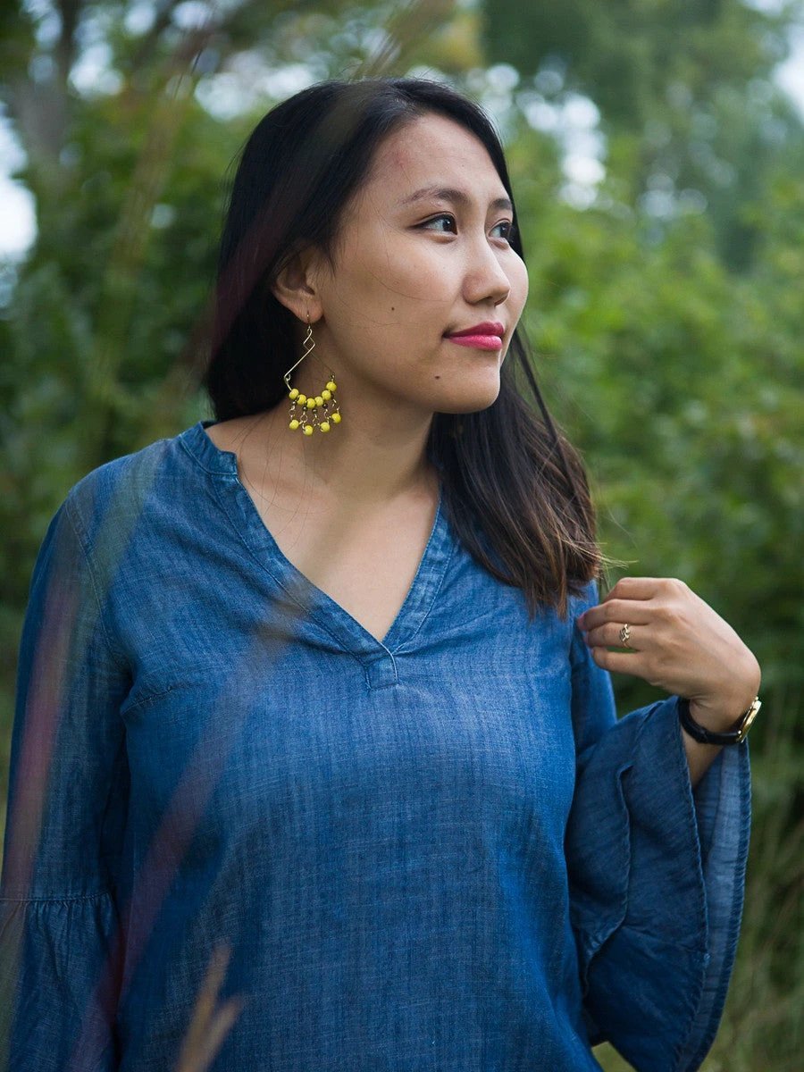 Peruvian Sun Ceramic Earrings