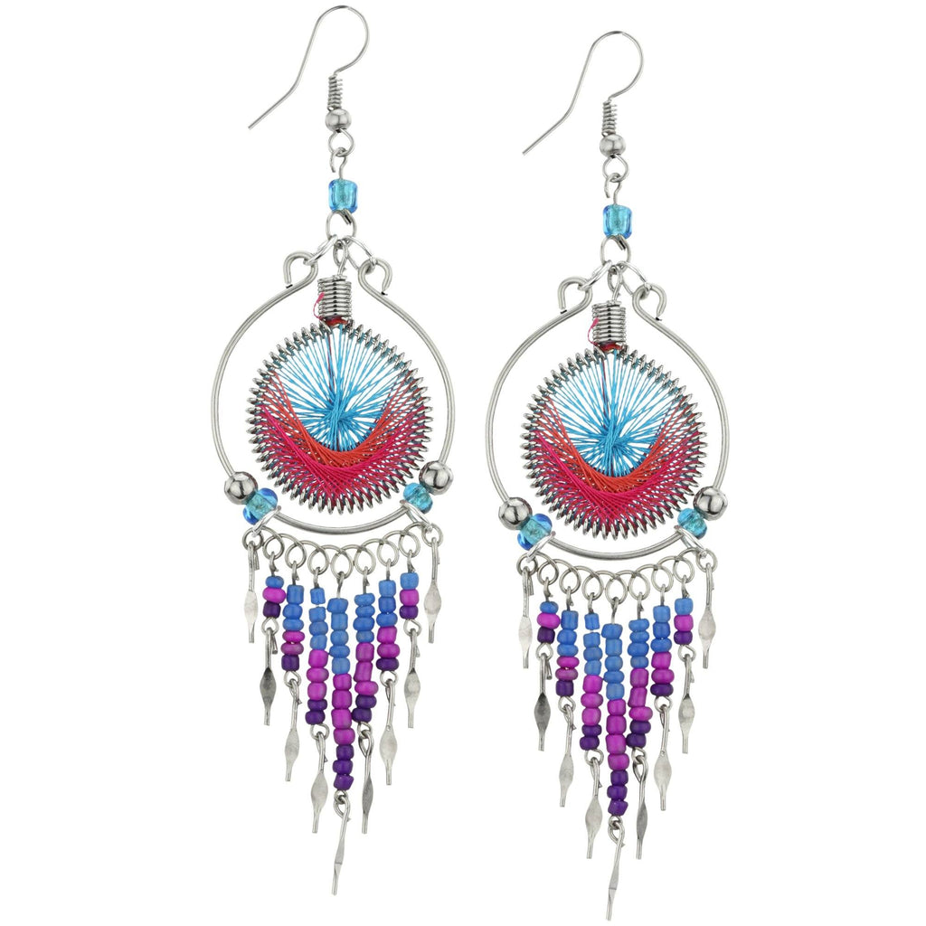 Peruvian Thread Chandelier Earrings Earrings - Fashion La Vie Bien Peruvian Thread Chandelier Earrings