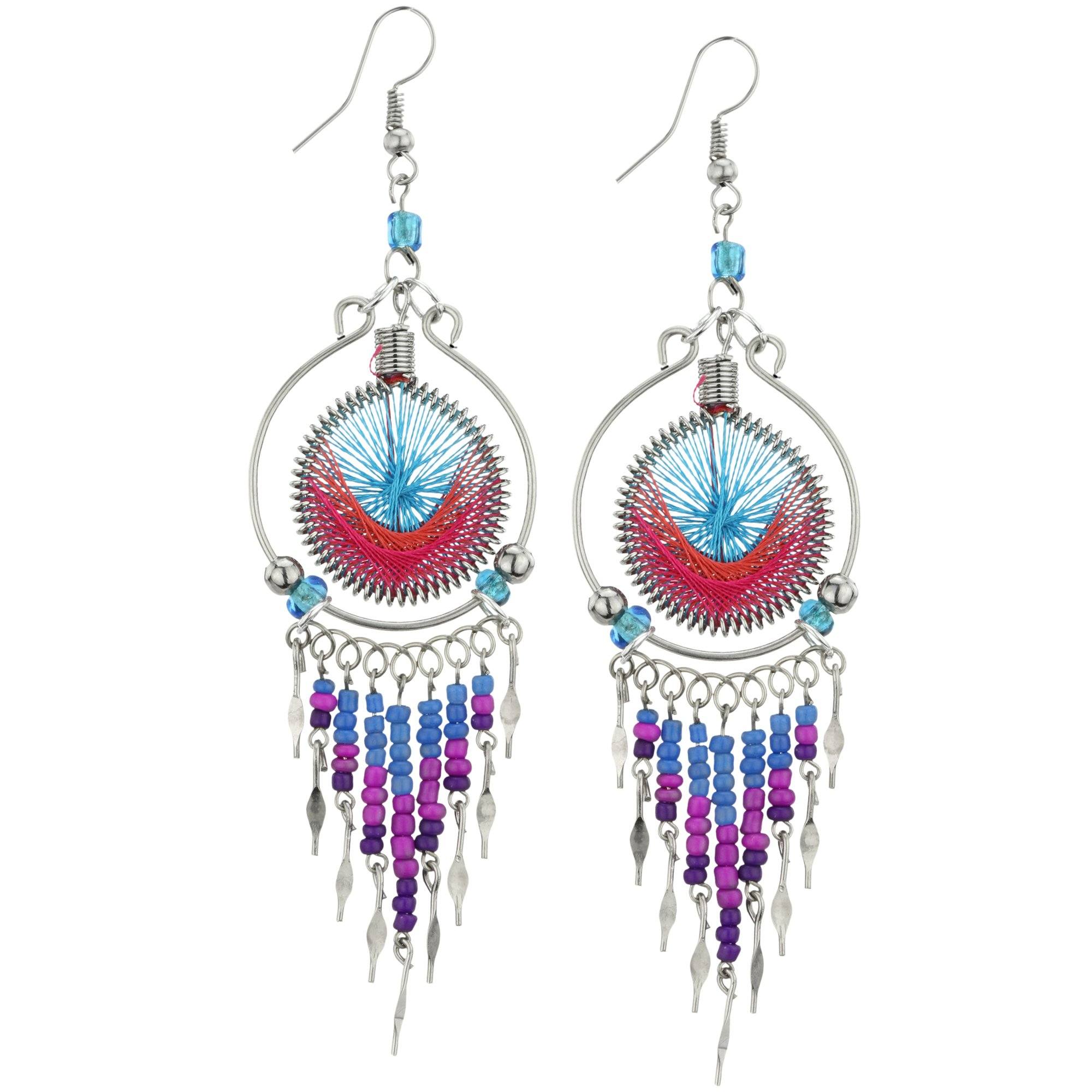 Peruvian Thread Chandelier Earrings Earrings - Fashion La Vie Bien Peruvian Thread Chandelier Earrings