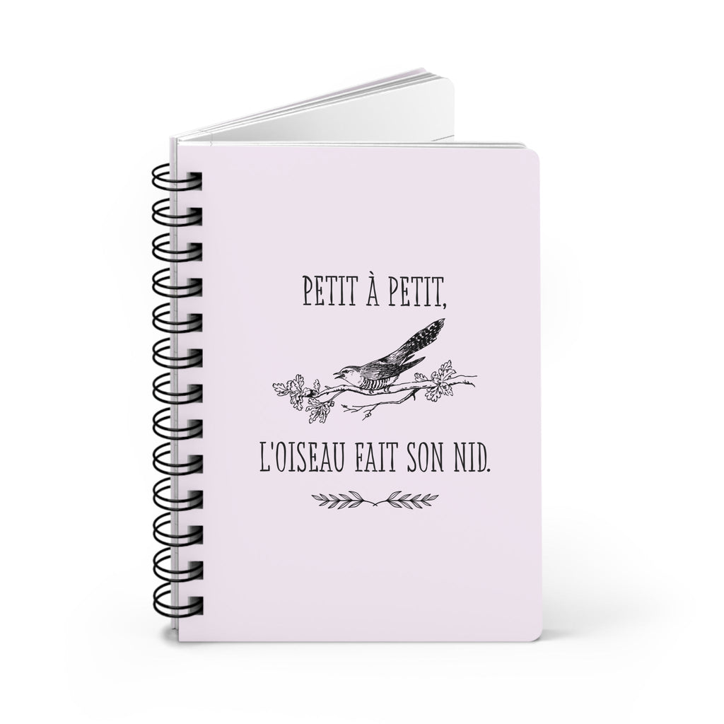 Petit à Petit, L'Oiseau Fait son Nid French Quote bird spiral notebook | Ruled Journal Paper products La Vie Bien Petit à Petit, L'Oiseau Fait son Nid French Quote bird spiral notebook | Ruled Journal