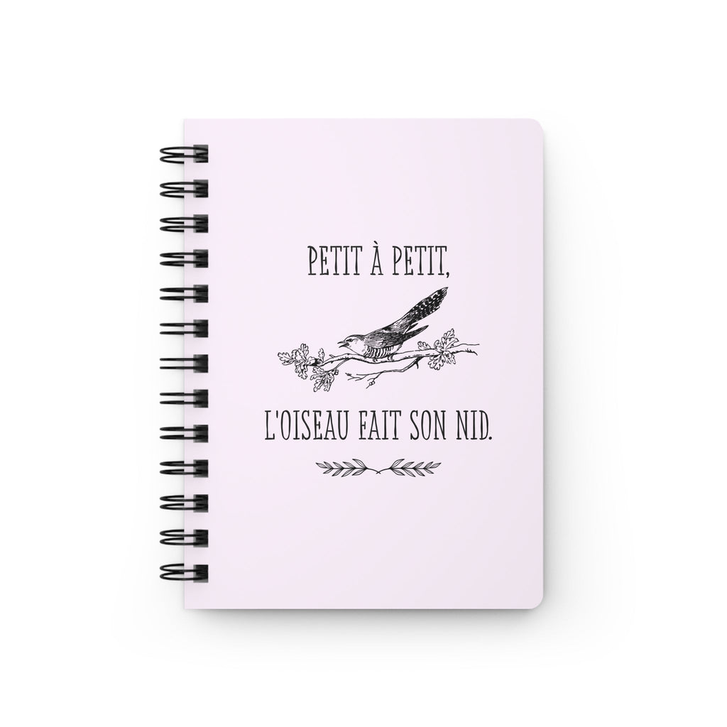 Petit à Petit, L'Oiseau Fait son Nid French Quote bird spiral notebook | Ruled Journal Paper products La Vie Bien Petit à Petit, L'Oiseau Fait son Nid French Quote bird spiral notebook | Ruled Journal