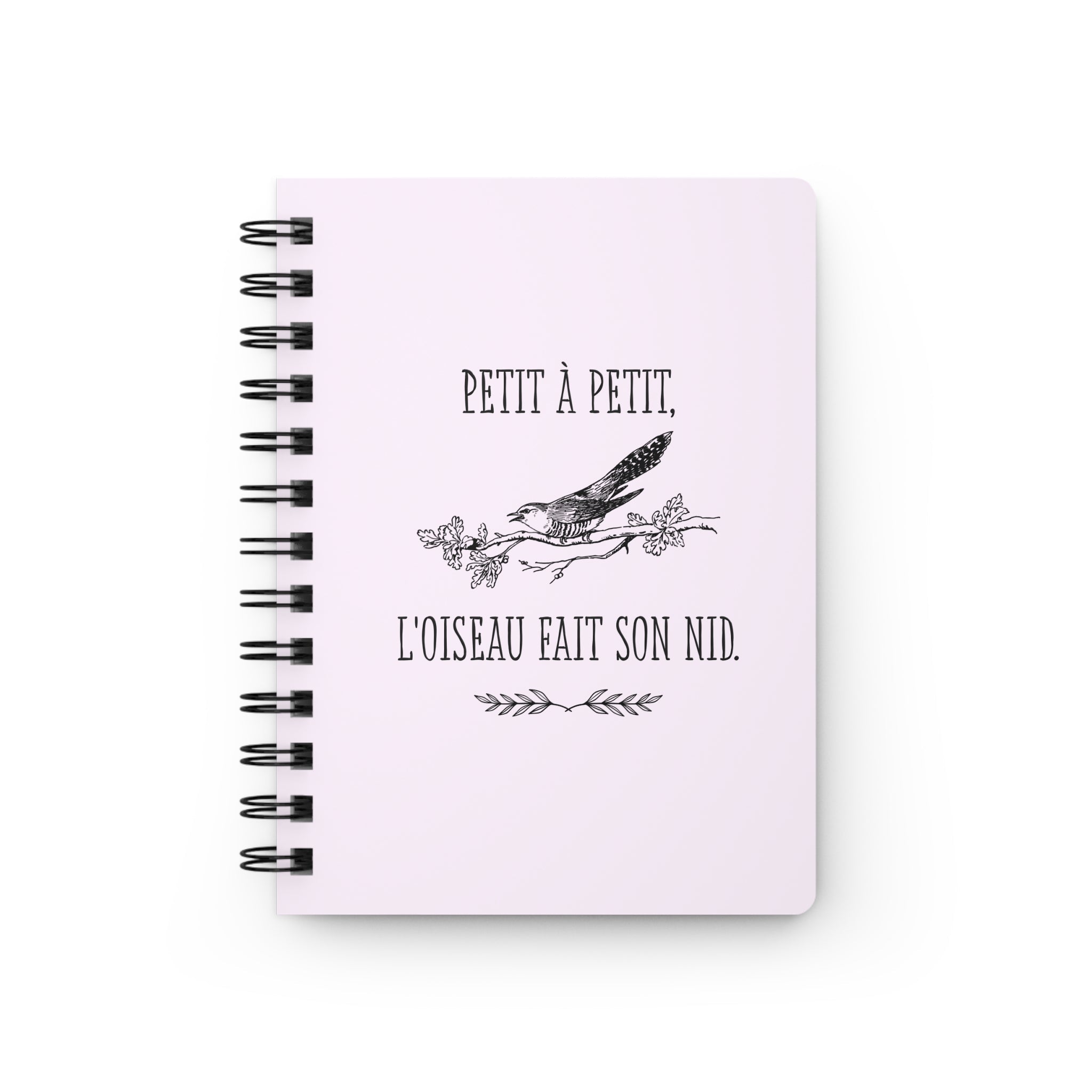 Petit à Petit, L'Oiseau Fait son Nid French Quote bird spiral notebook | Ruled Journal Paper products La Vie Bien Petit à Petit, L'Oiseau Fait son Nid French Quote bird spiral notebook | Ruled Journal