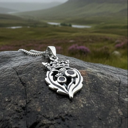 Petite Amethyst Scottish Luckenbooth Necklace Pendant La Vie Bien Petite Amethyst Scottish Luckenbooth Necklace