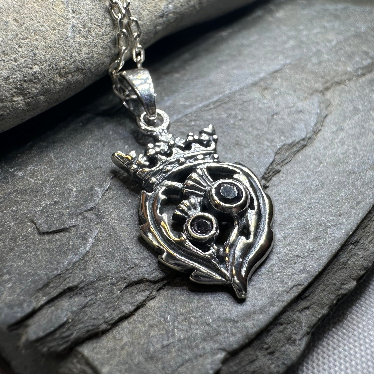 Petite Amethyst Scottish Luckenbooth Necklace Pendant La Vie Bien Petite Amethyst Scottish Luckenbooth Necklace