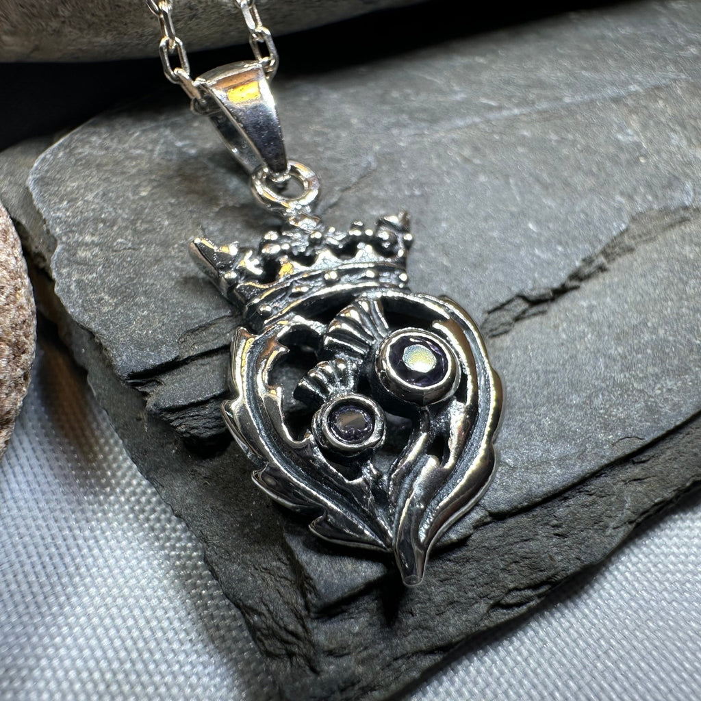 Petite Amethyst Scottish Luckenbooth Necklace Pendant La Vie Bien Petite Amethyst Scottish Luckenbooth Necklace