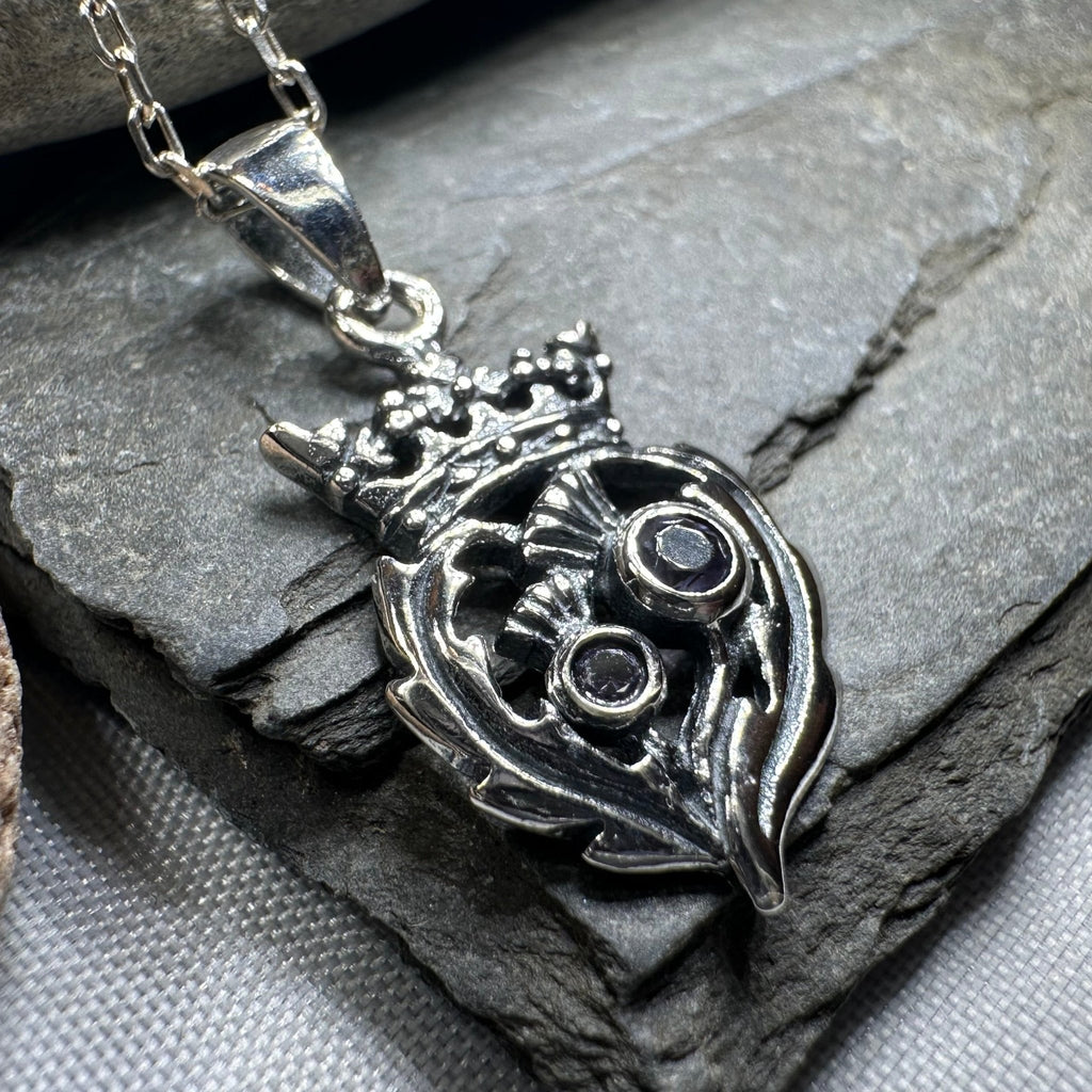 Petite Amethyst Scottish Luckenbooth Necklace Pendant La Vie Bien Petite Amethyst Scottish Luckenbooth Necklace
