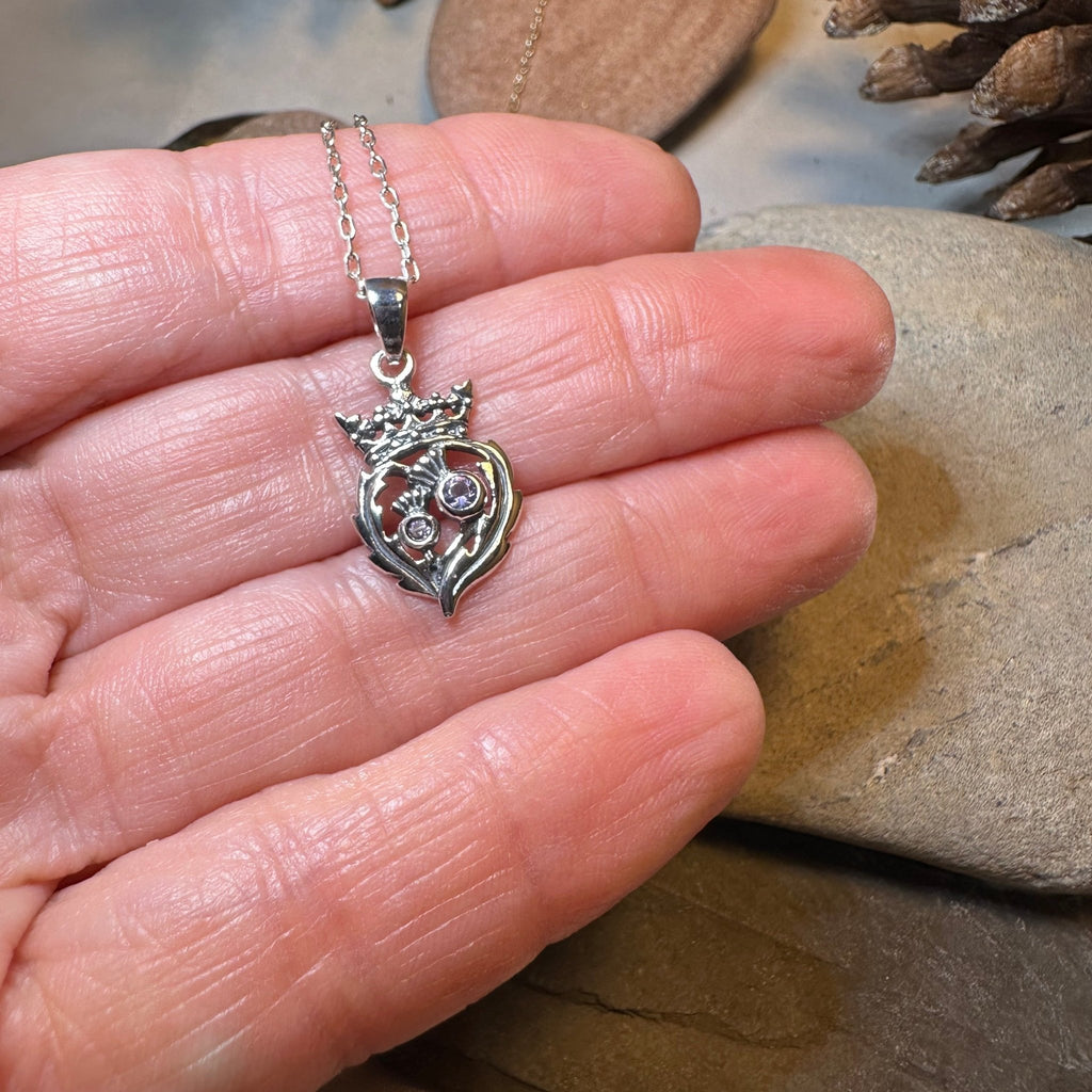 Petite Amethyst Scottish Luckenbooth Necklace Pendant La Vie Bien Petite Amethyst Scottish Luckenbooth Necklace
