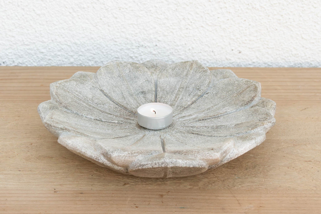 Petite Grey Stone Lotus Flower (Trade) Bowl La Vie Bien Petite Grey Stone Lotus Flower (Trade)