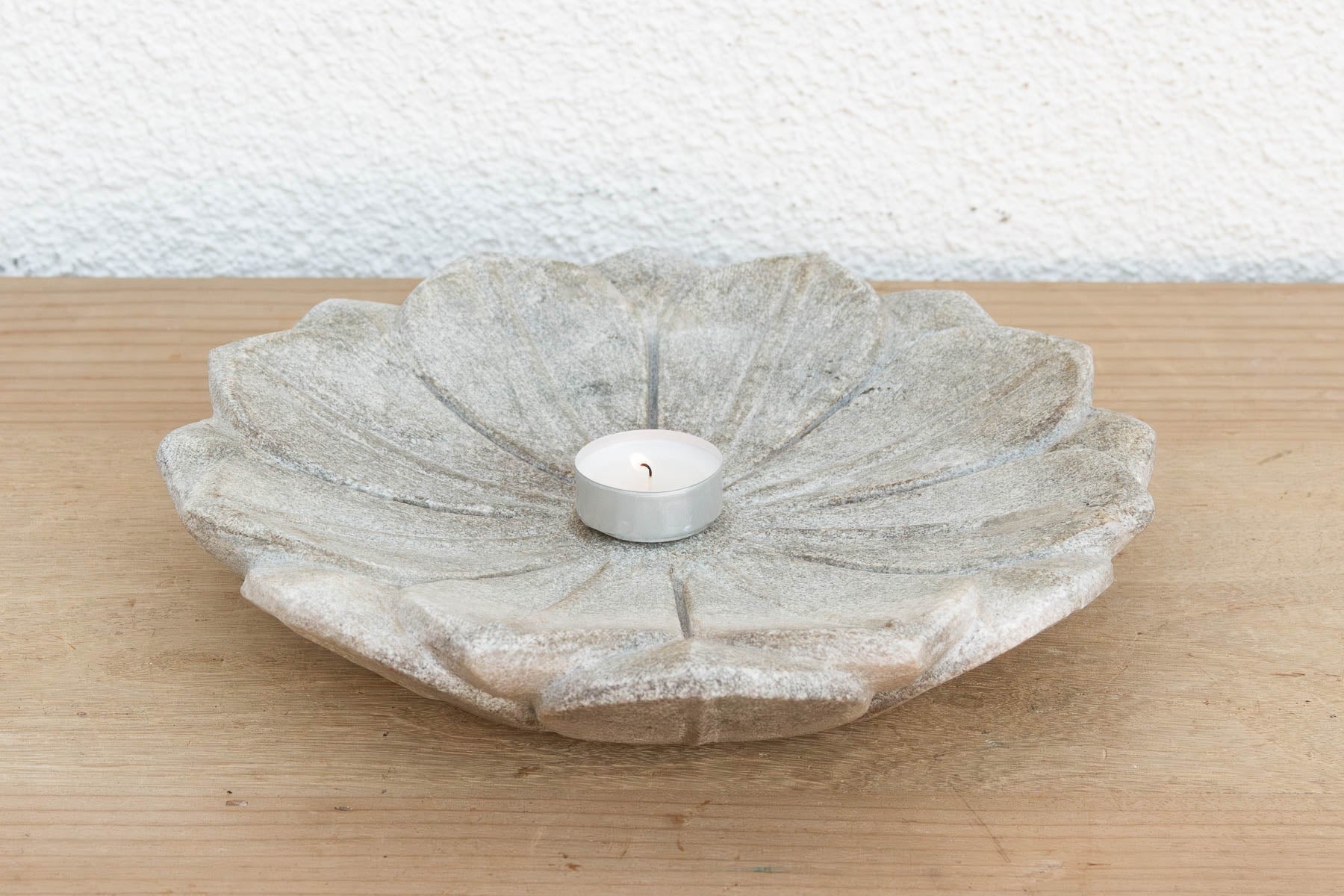 Petite Grey Stone Lotus Flower (Trade) Bowl La Vie Bien Petite Grey Stone Lotus Flower (Trade)