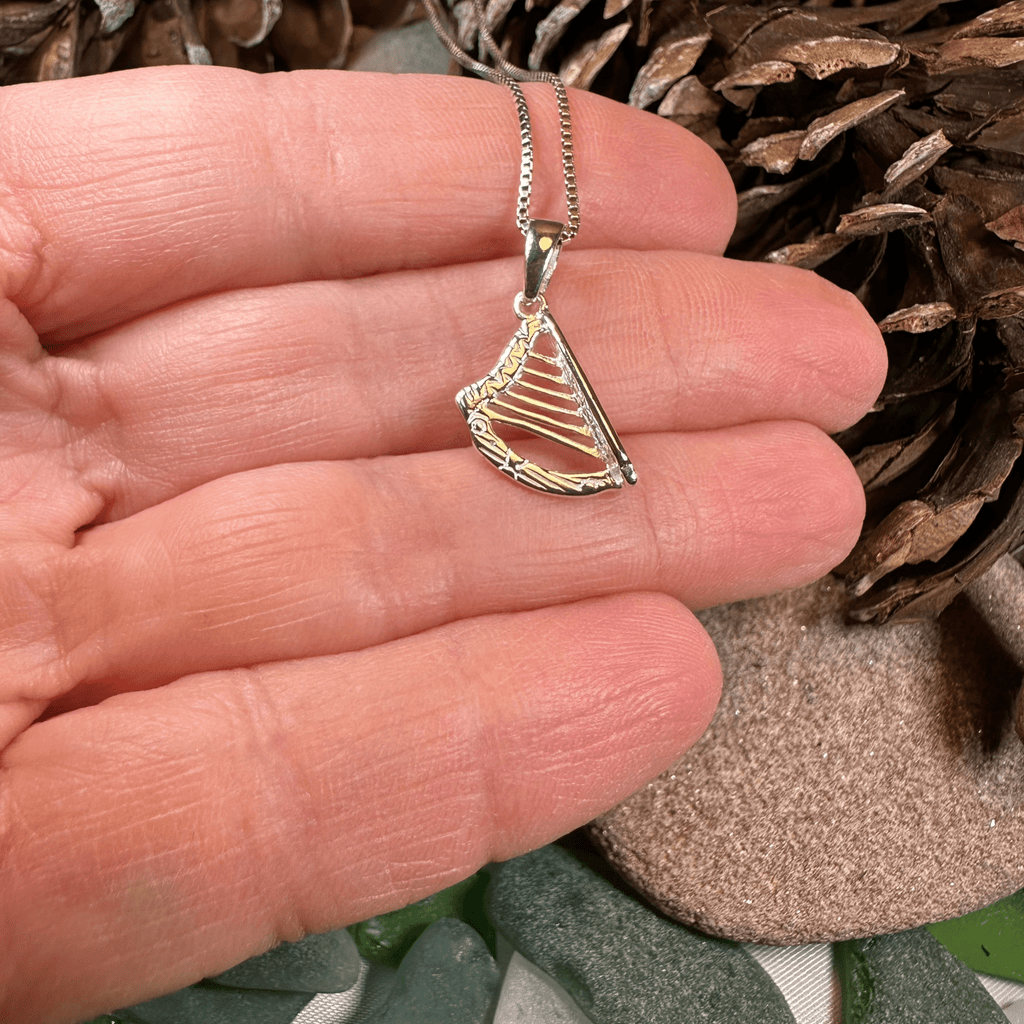 Petite Irish Harp Necklace Pendant La Vie Bien Petite Irish Harp Necklace