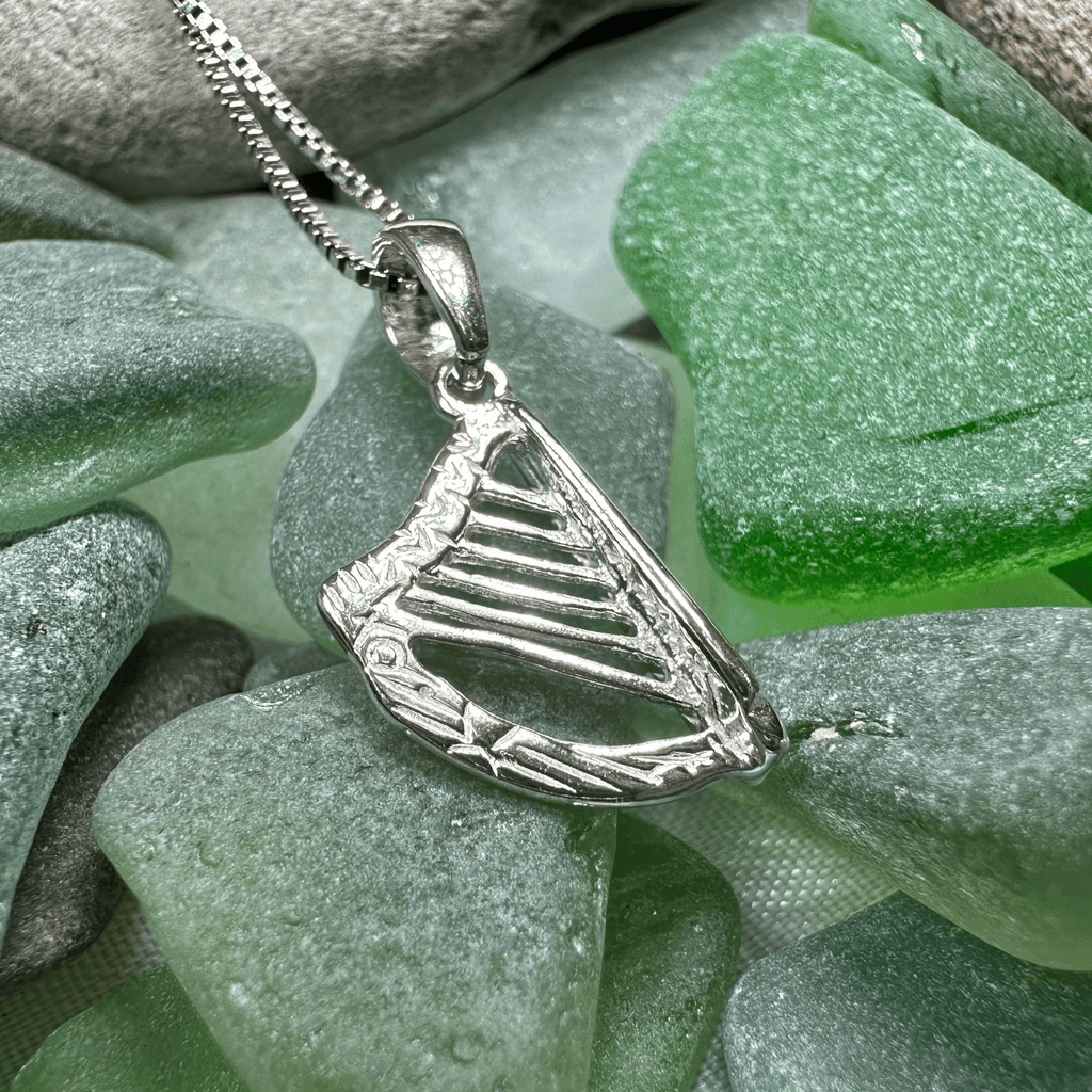 Petite Irish Harp Necklace Pendant La Vie Bien Petite Irish Harp Necklace
