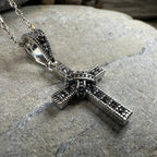Petite Marcasite Cross Necklace Pendant La Vie Bien Petite Marcasite Cross Necklace