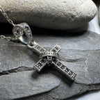 Petite Marcasite Cross Necklace Pendant La Vie Bien Petite Marcasite Cross Necklace