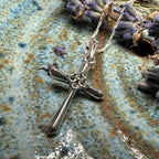 Petite Simplicity Marcasite Cross Necklace in Sterling Silver Pendant La Vie Bien Petite Simplicity Marcasite Cross Necklace in Sterling Silver