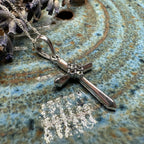 Petite Simplicity Marcasite Cross Necklace in Sterling Silver Pendant La Vie Bien Petite Simplicity Marcasite Cross Necklace in Sterling Silver