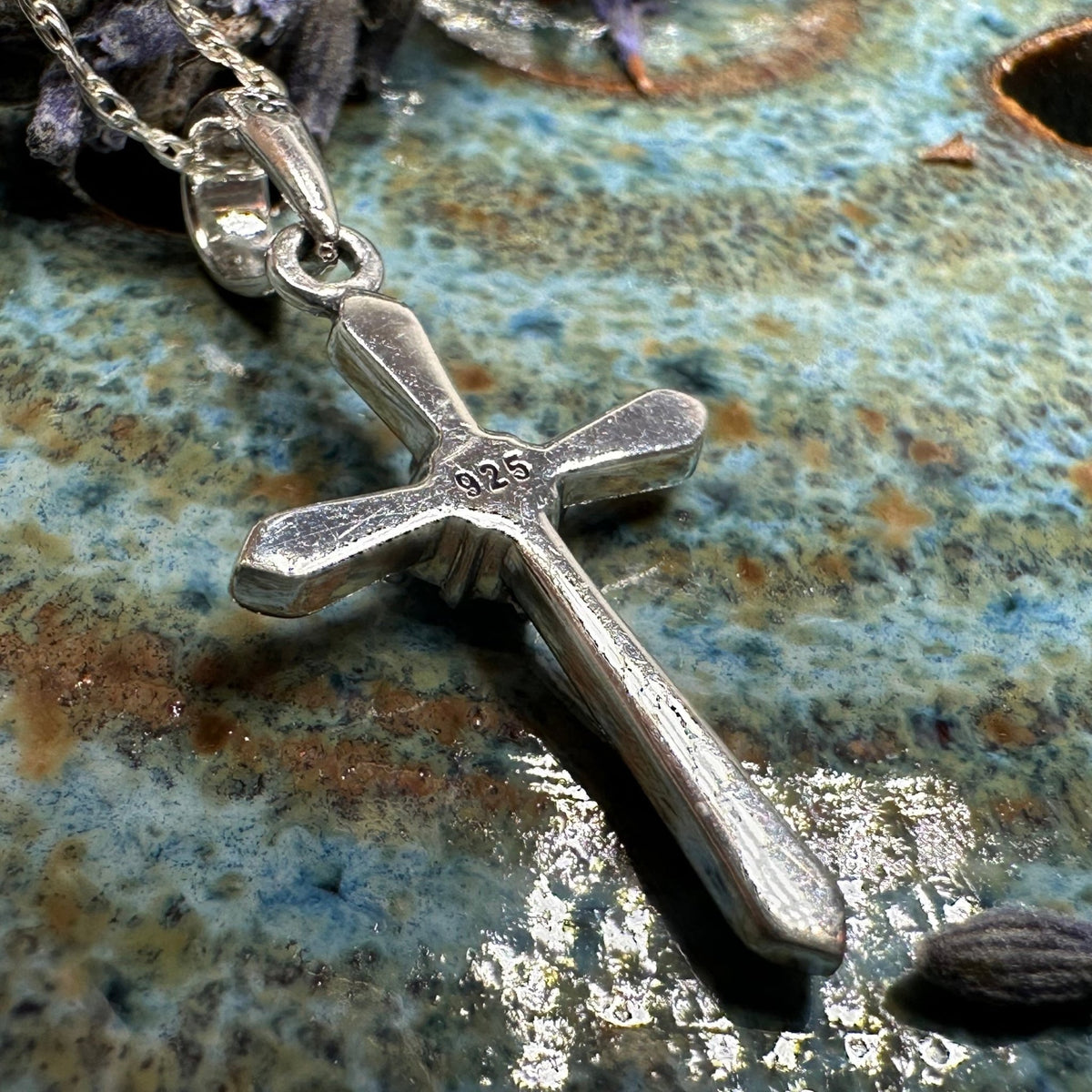 Petite Simplicity Marcasite Cross Necklace in Sterling Silver Pendant La Vie Bien Petite Simplicity Marcasite Cross Necklace in Sterling Silver