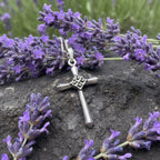 Petite Simplicity Marcasite Cross Necklace in Sterling Silver Pendant La Vie Bien Petite Simplicity Marcasite Cross Necklace in Sterling Silver