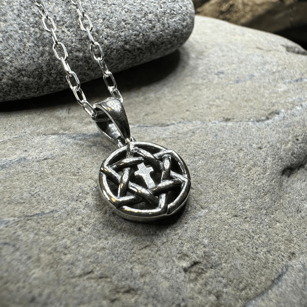 Petite Star of David Cross Necklace in Sterling Silver Pendant La Vie Bien Petite Star of David Cross Necklace in Sterling Silver