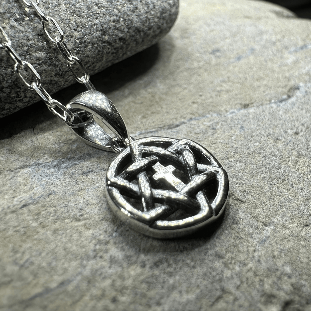 Petite Star of David Cross Necklace in Sterling Silver Pendant La Vie Bien Petite Star of David Cross Necklace in Sterling Silver