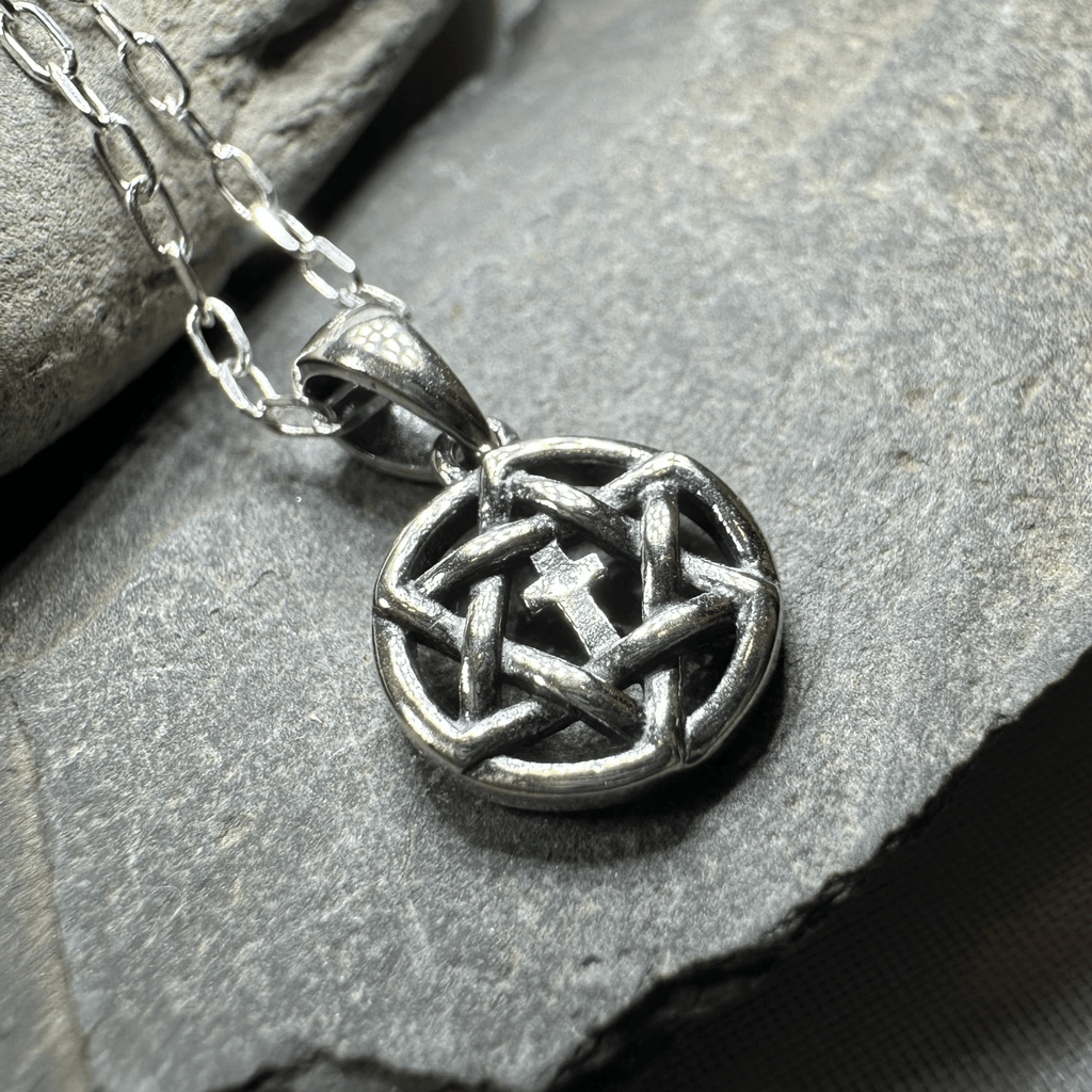 Petite Star of David Cross Necklace in Sterling Silver Pendant La Vie Bien Petite Star of David Cross Necklace in Sterling Silver