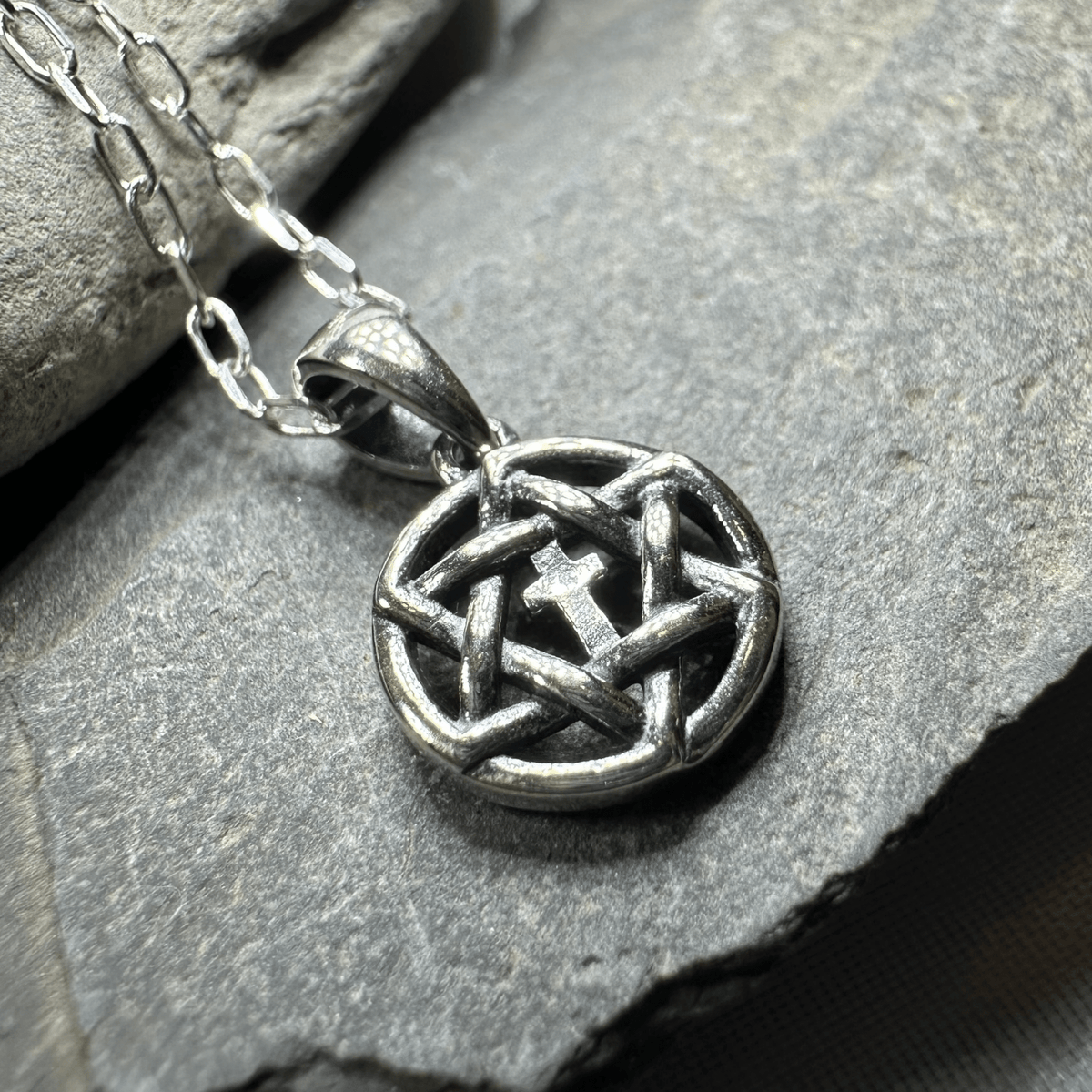 Petite Star of David Cross Necklace in Sterling Silver Pendant La Vie Bien Petite Star of David Cross Necklace in Sterling Silver
