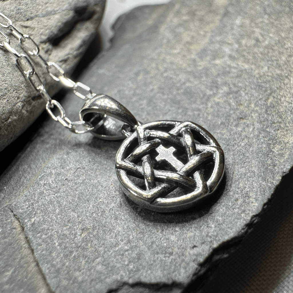 Petite Star of David Cross Necklace in Sterling Silver Pendant La Vie Bien Petite Star of David Cross Necklace in Sterling Silver