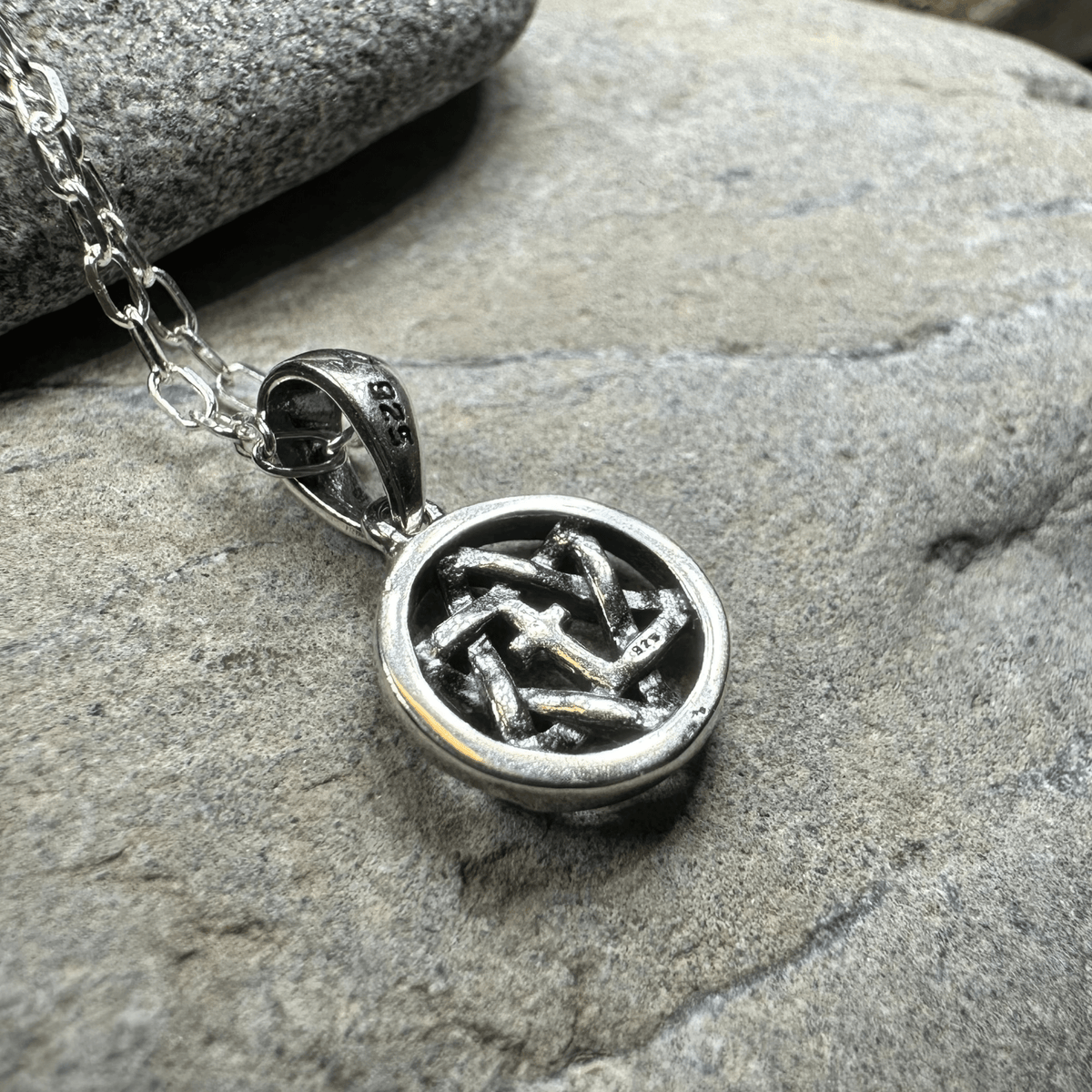 Petite Star of David Cross Necklace in Sterling Silver Pendant La Vie Bien Petite Star of David Cross Necklace in Sterling Silver
