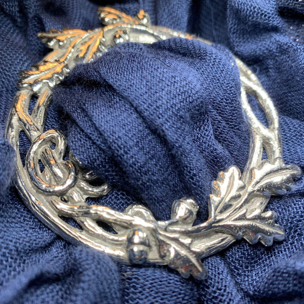 Pewter Oak Leaf & Acorn Scarf Ring - Handmade in England Scarf Ring La Vie Bien Pewter Oak Leaf & Acorn Scarf Ring - Handmade in England