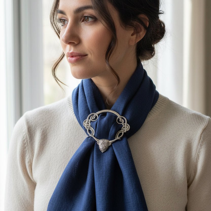 Pewter Scotland Highland Cow Scarf Ring - Handmade in England Scarf Ring La Vie Bien Pewter Scotland Highland Cow Scarf Ring - Handmade in England