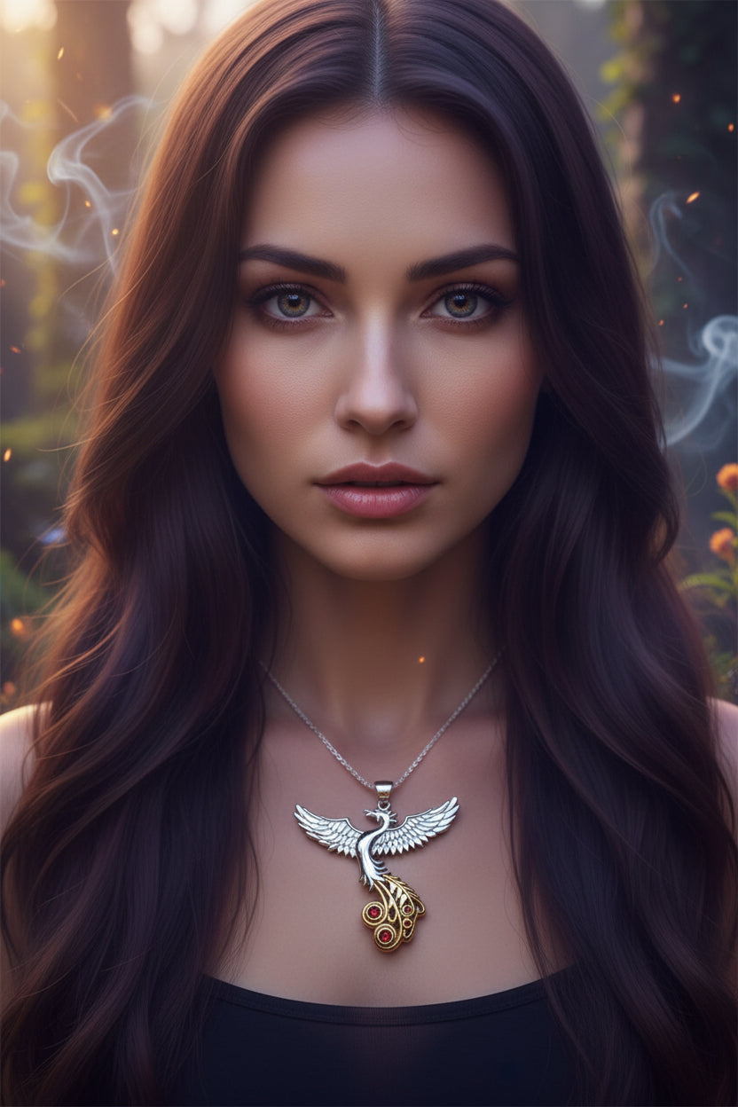 Phoenix Gemstone Necklace in Sterling Silver