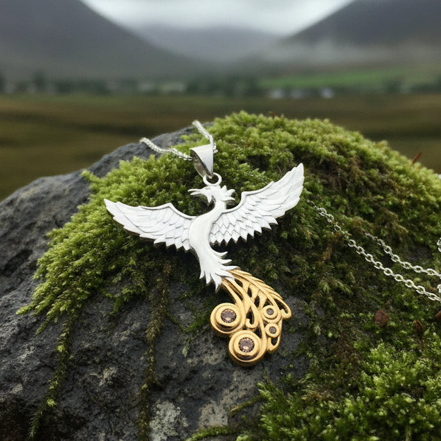 Phoenix Gemstone Necklace in Sterling Silver