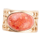 Pharoah Orange Sponge Coral and Golden Bronze Ring by Barse Jewelry