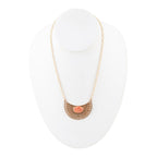 Pharoah Orange Sponge Coral Pendant and Golden Bronze Necklace