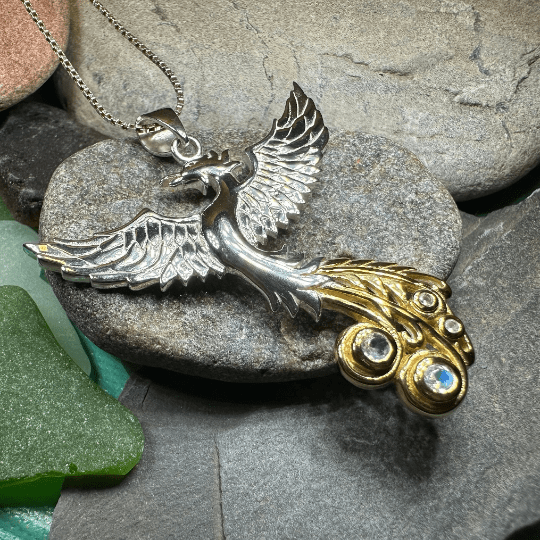 Phoenix Gemstone Necklace in Sterling Silver Pendant La Vie Bien Phoenix Gemstone Necklace in Sterling Silver