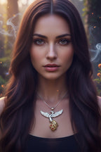 Phoenix Gemstone Necklace in Sterling Silver Pendant La Vie Bien Phoenix Gemstone Necklace in Sterling Silver