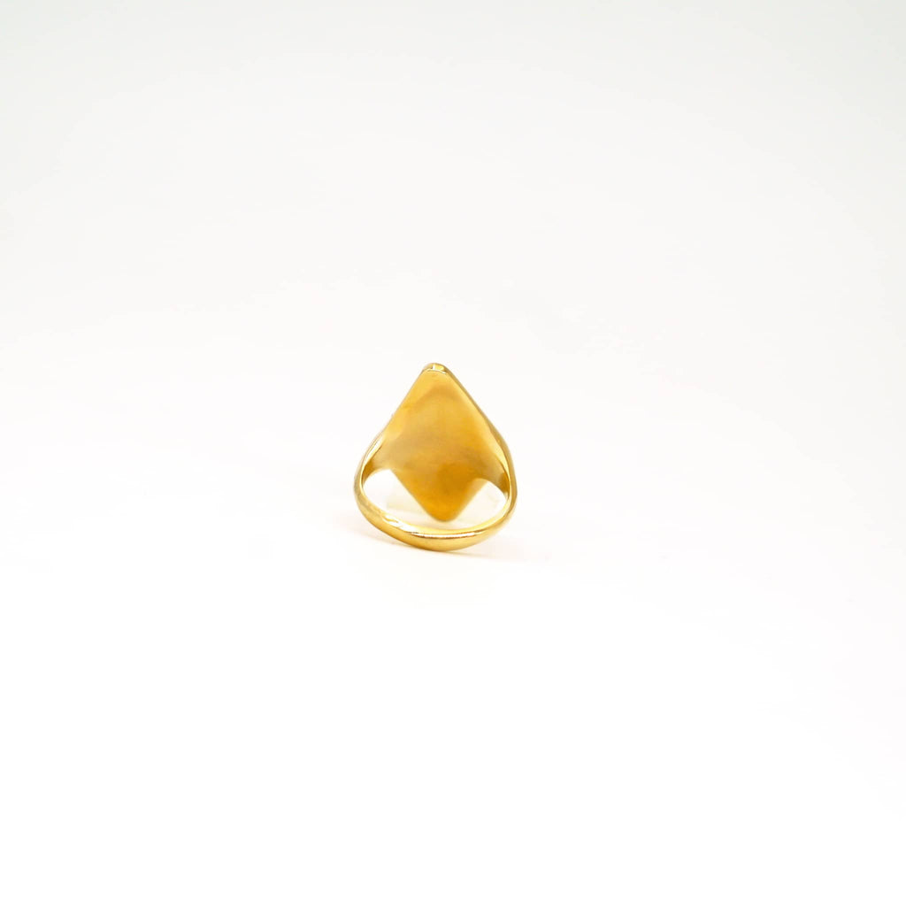 Pia Brass Solitaire Double Triangle Ring Rings La Vie Bien Pia Brass Solitaire Double Triangle Ring