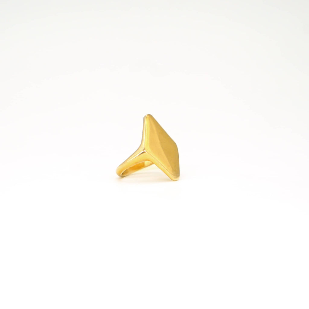 Pia Brass Solitaire Double Triangle Ring Rings La Vie Bien Pia Brass Solitaire Double Triangle Ring