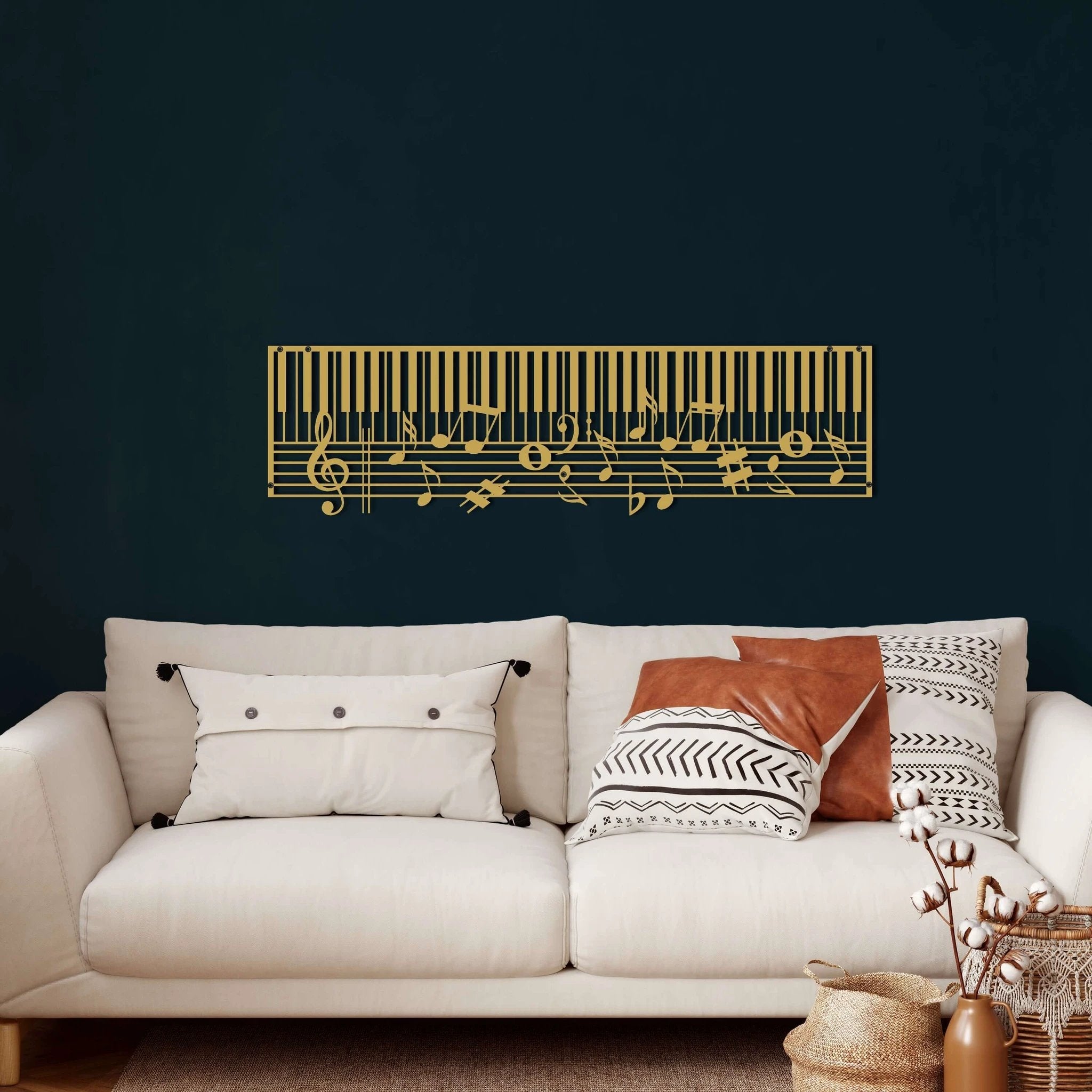 Piano and Music Notes Metal Wall Art by Dekadron